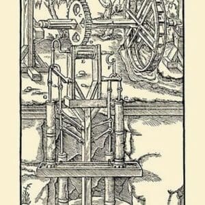 De Re Metallica Plate 13: Rag and Chain Pump - Art Print