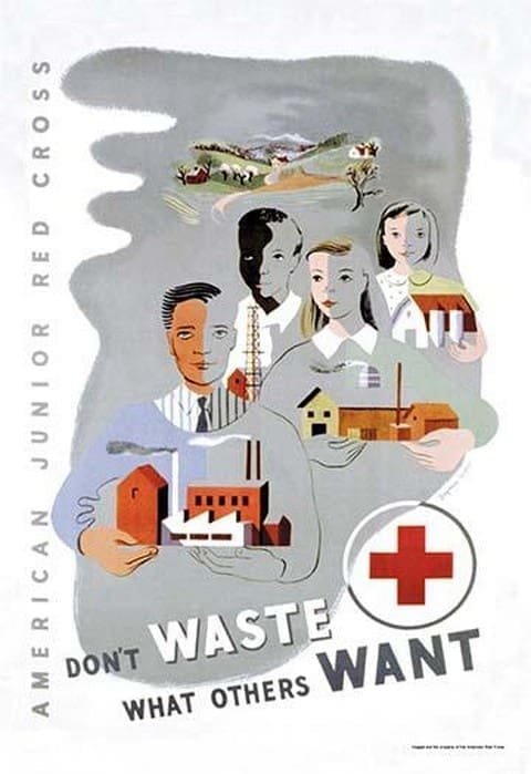 Don't Waste What Others Want: American Junior Red Cross by Dagmar Wilson - Art Print