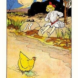 Dorothy and Hen by John R. Neill - Art Print