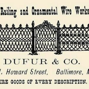 Dufur & Co Wire Railing and Ornamental Wire Works - Art Print