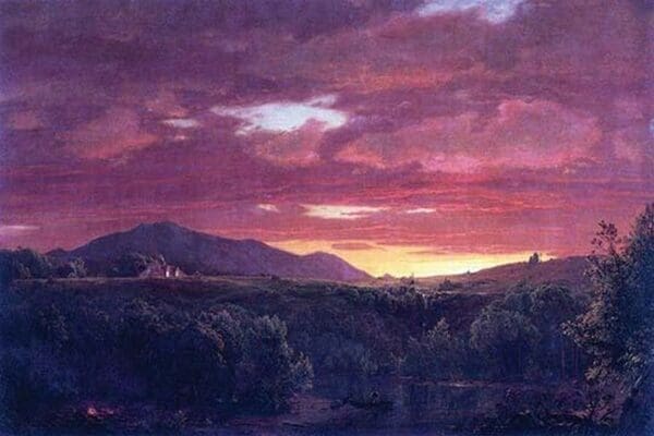 Dusk (sunset) by Frederic Edwin Church - Art Print