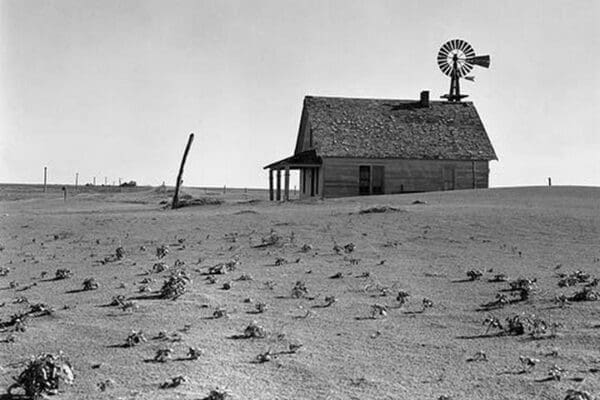 Dust Bowl Farm by Dorothea Lange - Art Print