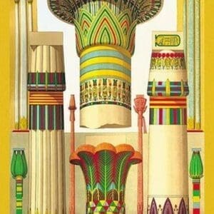 Egyptian Columns by Auguste Racinet - Art Print