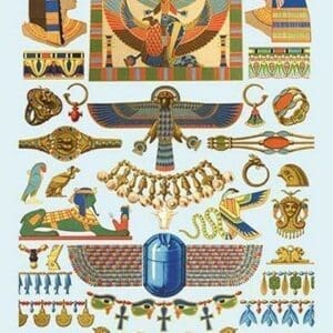 Egyptian Jewelry by Auguste Racinet - Art Print