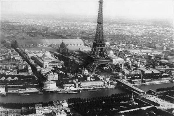 Eiffel Tower as viewed from a Balloon - Art Print