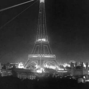 Eiffel Tower at Night by William H. Rau - Art Print