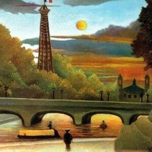 Eiffel Tower at Sunset by Henri Rousseau - Art Print