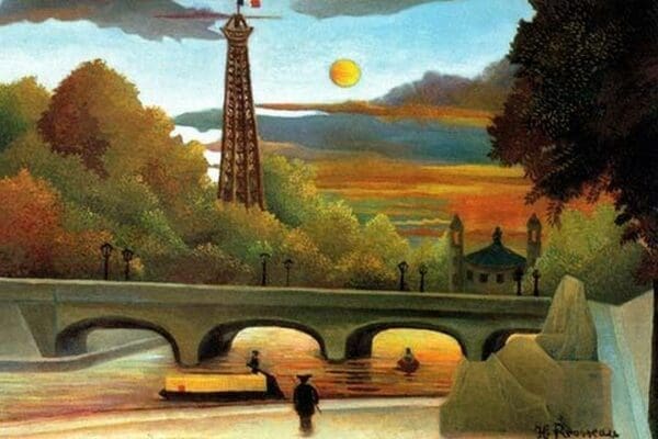 Eiffel Tower at Sunset by Henri Rousseau - Art Print