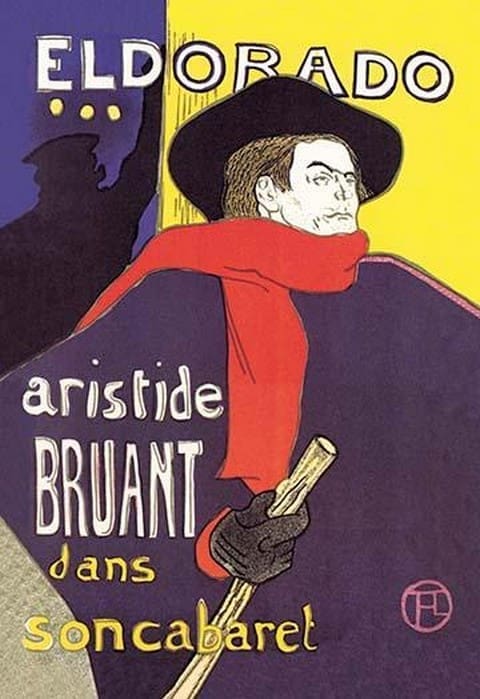 El Dorado: Aristide Bruant dans son Cabaret by Henri de Toulouse-Lautrec - Art Print