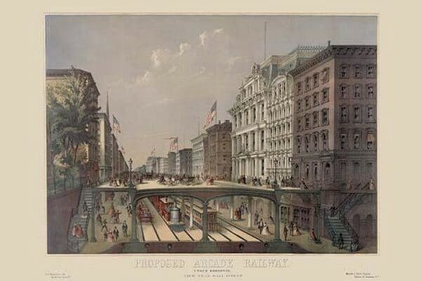 Elevated Railway Near Wall Street - Art Print