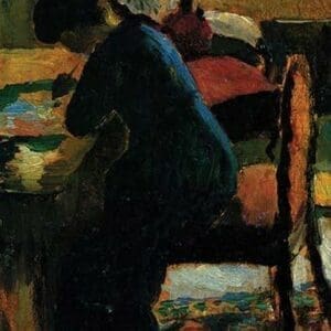 Elisabeth at the desk by August Macke - Art Print