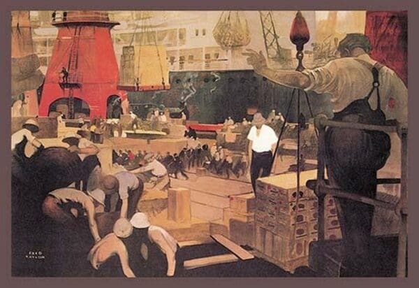 Empire Builders: Loading and Unloading Cargo by Fred Taylor - Art Print