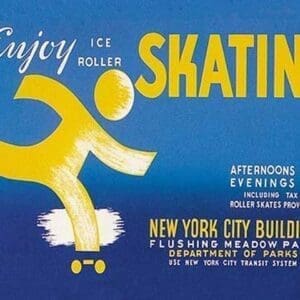 Enjoy Ice or Roller Skating by WPA - Art Print