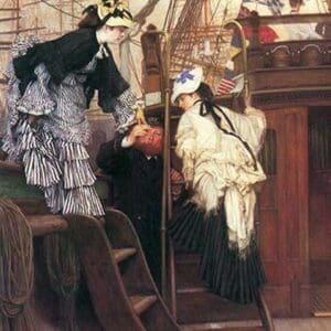 Entry to the yacht by James Tissot - Art Print