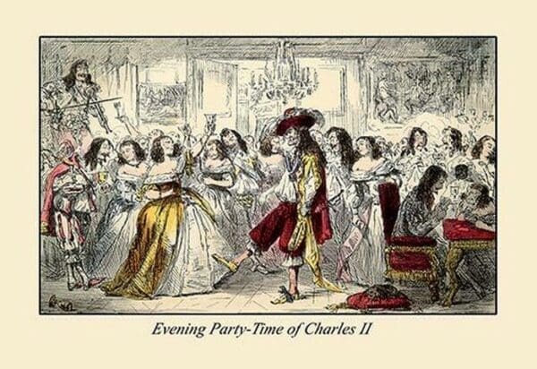 Evening Party - Time of Charles II by John Leech - Art Print