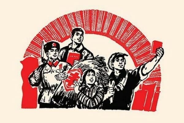 Everyone Can Find Happiness in Mao's Words by Chinese Government - Art Print