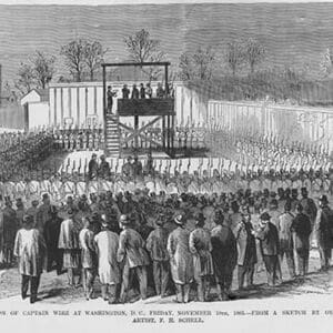 Execution of Captain Wirz in Washington DC by Hanging by Frank Leslie - Art Print