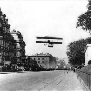 Farman Biplane over Washing ton D.C. - Art Print