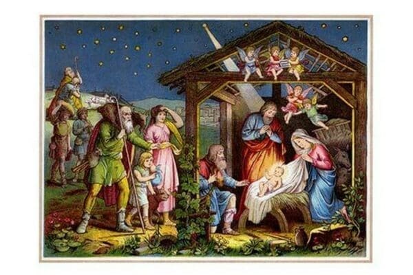 Farmers see Baby Jesus - Art Print