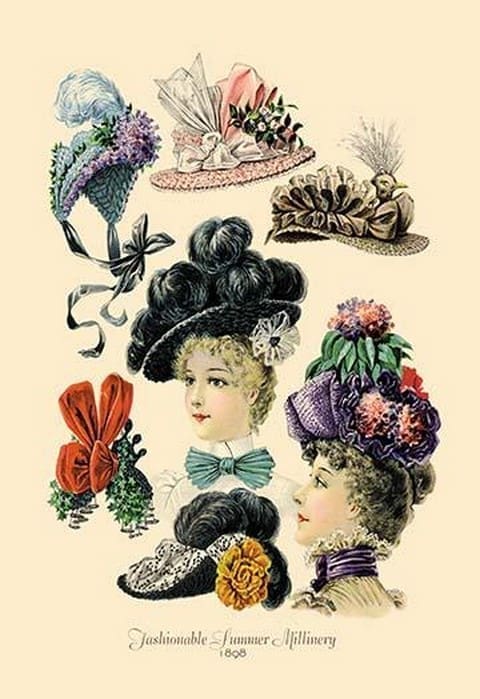 Fashionable Summer Millinery - Art Print