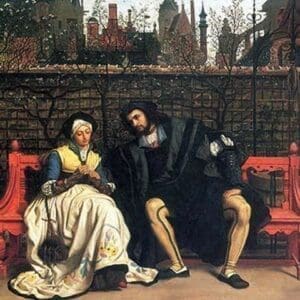 Faust and Marguerite in the garden by James Tissot - Art Print