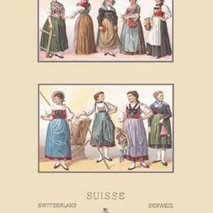 Feminine Dress of Switzerland #2 by Auguste Racinet - Art Print