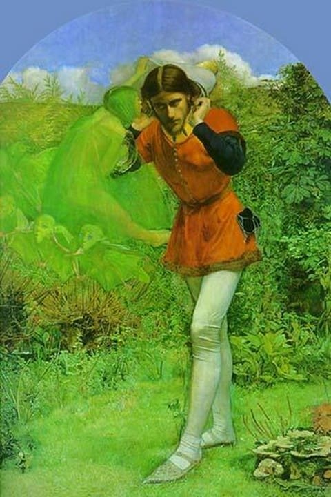 Ferdinand lured by Ariel by John Everett Millais - Art Print