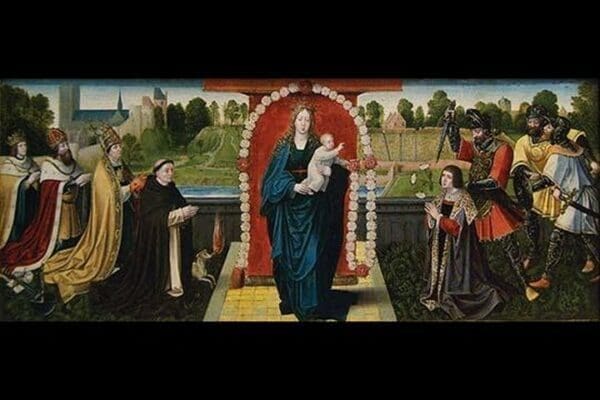 Fifteen Mysteries and the Virgin of the Rosary by Goswijn Van Der Weyden - Art Print