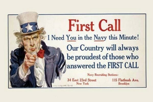 First Call by James Montgomery Flagg - Art Print