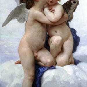 First Kiss by William Bouguereau - Art Print