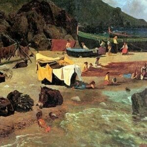 Fishing Boats on Capri by Albert Bierstadt - Art Print