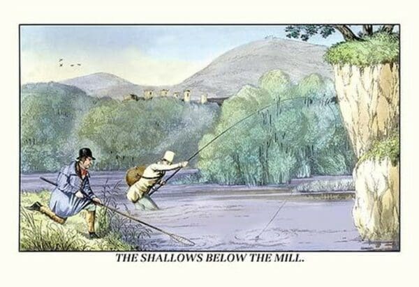 Fishing the Shallows Below the Mill by Henry Thomas Alken - Art Print