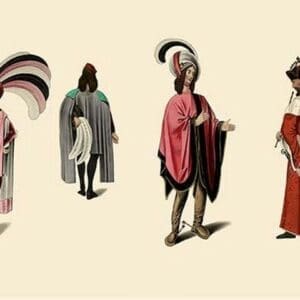 Flamboyant Medieval Costumes by H. Shaw - Art Print