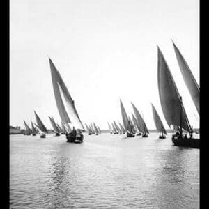 Fleet of Native Boats on the Nile by American Colony in Jerusalem Photograhic Department - Art Print