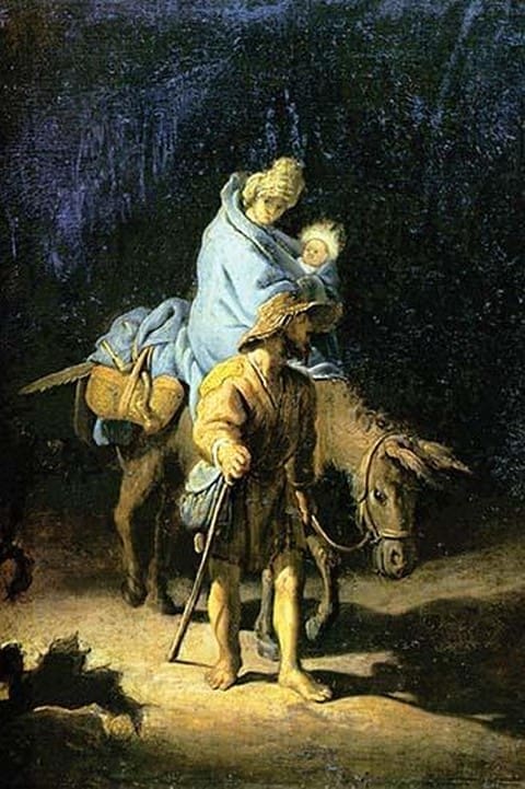 Flight into Egypt by Rembrandt Van Rijn - Art Print