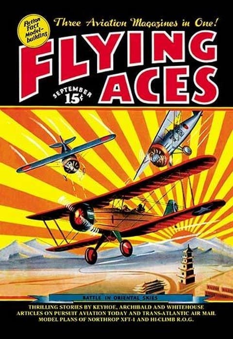 Flying Aces over the Rising Sun by C. B. Mayshark - Art Print