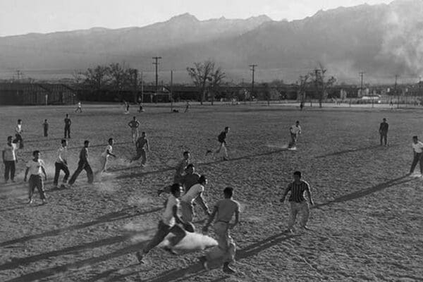 Football practice by Ansel Adams #2 - Art Print