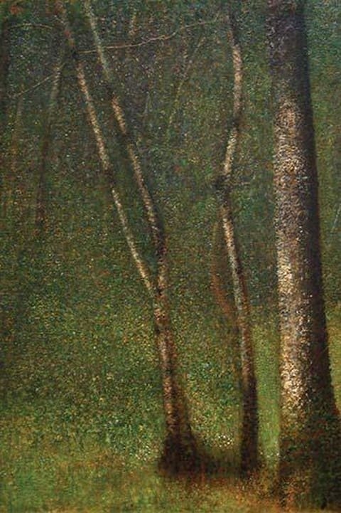 Forest at Pont Aubert by Georges Seurat - Art Print