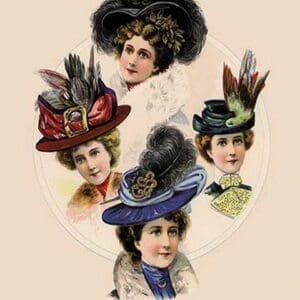 Four Becoming Winter Hats - Art Print