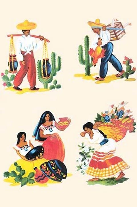 Four Scenes of Life in Mexico - Art Print