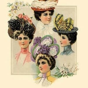 Four Smart Summer Hats - Art Print