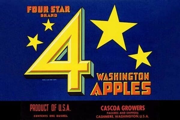 Four Star Brand Washington Apples - Art Print