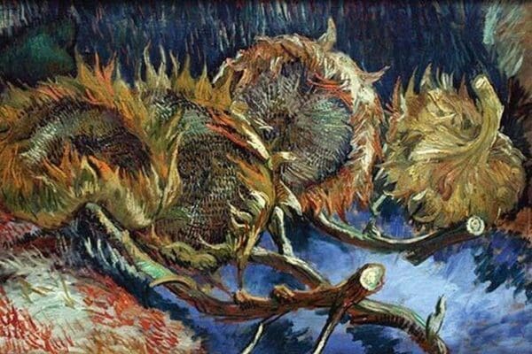 Four Sunflowers Gone to Seed by Vincent van Gogh - Art Print