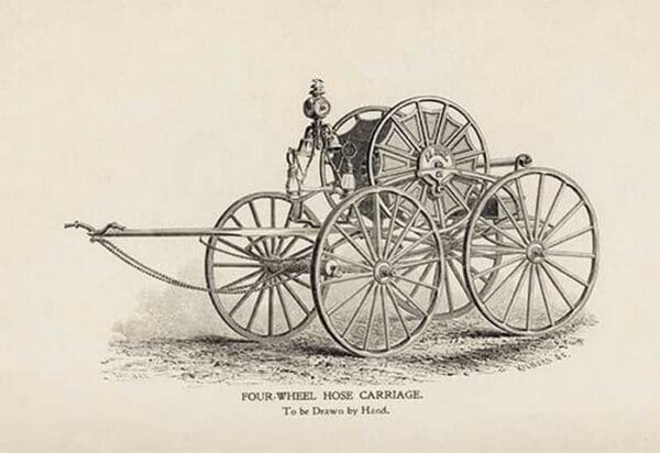 Four-Wheel Hose Carriage: To be Drawn by Hand - Art Print