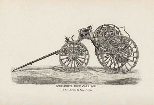 Four-Wheel Hose Carriage: To be Drawn by One Horse - Art Print