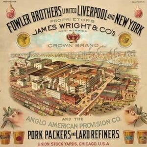 Fowler Brothers Unlimited Pork Packers and Lard Refiners by Milwaukee Litho. & Engr. Co - Art Print