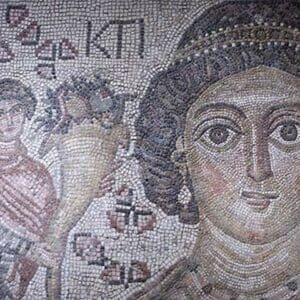 Fragment of a Floor Mosaic with a Personification of Ktisis - Art Print