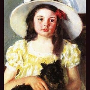 Francoise with a Black Dog by Mary Cassatt - Art Print