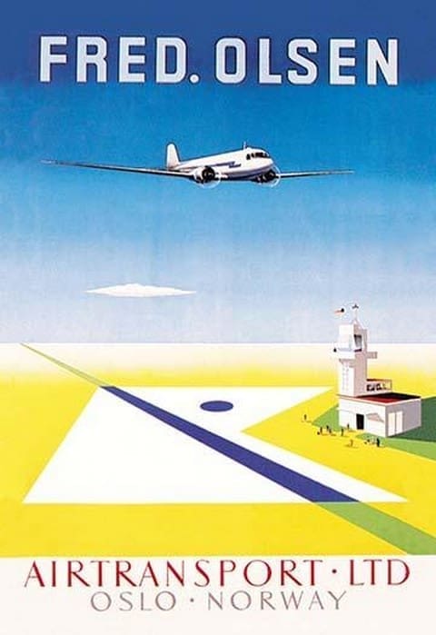 Fred. Olsen Airtransport Ltd. Oslo - Norway by Axel Andersen - Art Print