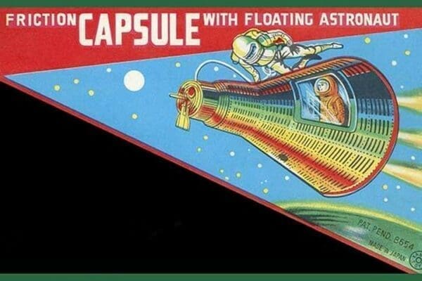 Friction Capsule with Floating Astronaut - Art Print